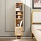 Costway Rattan Storage Cabinet Freestanding Slim Organizer Wood Display Rack Living Room Black/White/Natural